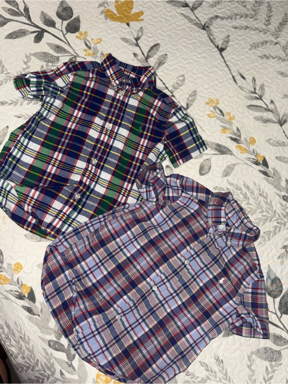 Polo by Ralph Lauren Boys Plaid Button-Down Shirt - Blue & Green Plaids